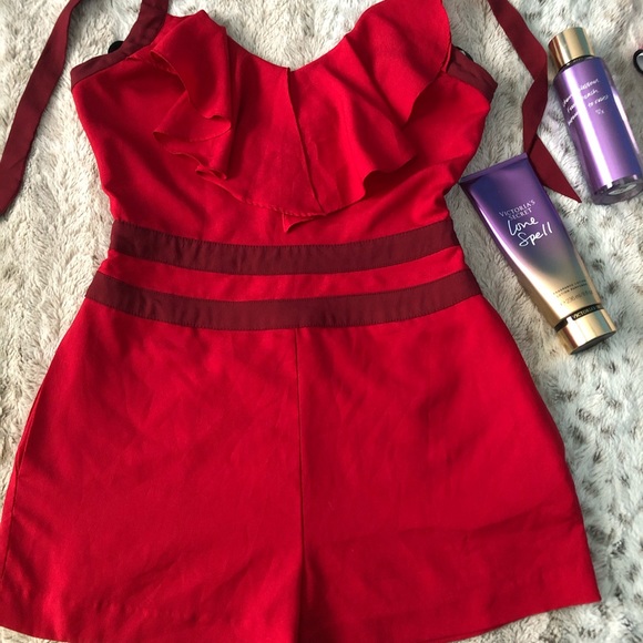 short red jumpsuit